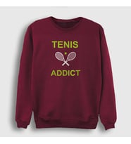 Presmono Unisex Beyaz Addict Spor Tennis Tenis Sweatshirt 329912tt (Bordo)
