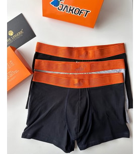 Jakoft Ultra Rahat Esnek %95 Pamuklu Üçlü Kutulu Erkek Boxer (Turuncu)