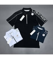 Calvın Kleın Fermuarlı Polo Yaka T-shirt (Siyah)