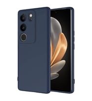 Vivo V29 5G Kılıf Kamera Korumalı iÇi Süet Dokulu Lansman Tipi Silikon (Lacivert)
