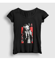 Presmono Kadın Beyaz Nezuko Kamado V3 Anime Demon Slayer Kimetsu No Yaiba T-Shirt 308308tt (Siyah)