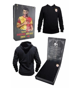 Galatasaray Orijinal Sweat Kapüşonlu Fermuarlı Sarı Kırmızı Siyah Sweat (Siyah-Sarı)