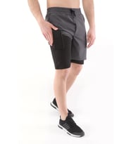 Ghassy Co Erkek Running Hızlı Kuruma Micropolyester Arka Fermuar Cepli ve Havlu Halkalı Antrenman Futbol Fitness Kısa Taytlı Şort (Füme)