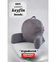 XPERMATE Kolçaklı Okuma Yastığı Sırt Minderi TV İzleme Yastığı Bel Destek Ergonomik Fermuarlı Yastık (Antrasit)