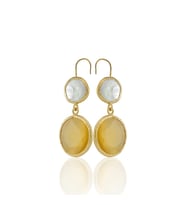 Kadir Jewellery 22 Ayar Altın Kaplama Kadın İnci Küpe -El İşçiliği Ve Hipoalerjenik Küpe (Sarı)