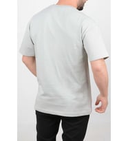 Erkek Oversize Geniş Kalıp Black Baskılı Tişört TS03 (Gri)