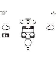 Meriç® Renault Clio 3 Ön Torpido Kaplama Maun 9 Parça 2005-2012 (Karbon)