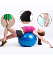 Leyaton Pilates Topu Gri- Pompa Hediyeli 65 cm (Mavi)
