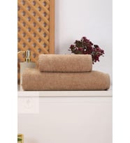 2 Parça Kadın / Erkek Banyo Duş Hamam Havlu Seti 90x150 Cm %100 Pamuklu (Kahverengi)