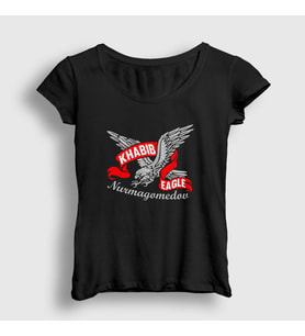 Presmono Kadın Haki Eagle Ufc Khabib Nurmagomedov T-Shirt 310669tt (Siyah)