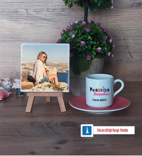 Psikolojik Danışman Fotoğraflı Dekoratif Taş, Ahşap Altlıklı Türk Kahvesi Fincanı Hediye Psikolojik Danışmana Hediye (Model 6)