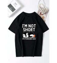 I'm Not Short Baskılı Unisex Oversize Tshirt (Siyah)