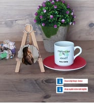 Mekatronik Mühendisi Türk Kahvesi Fincanı Ahşap Altlıklı ve Fotoğraflı Ahşap Anahtarlık Hediye (Model 3)
