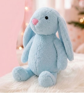 Uyku Arkadaşım PAPYONLU Uzun Kulak Bunny Peluş Tavşan 65 cm (Mavi)