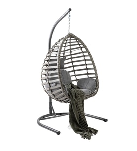 Capri Swing Gümbet Tekli Rattan Bahçe Salıncağı   Balkon Salıncağı