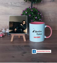 Öğretim Üyesi Fotoğraflı Dekoratif Taş, Kupa Bardak Beyaz Hediye Öğretmenler Günü Hediyesi (Model 6)