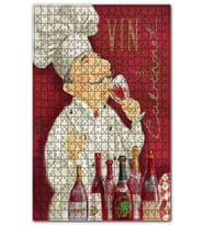 Cakapuzzle Şarap Tadan Aşçı Görseli Puzzle Yapboz MDF (Ahşap) (500 Parça)