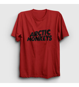 Presmono Unisex Sarı Logo Arctic Monkeys T-Shirt 14267tt (Kırmızı)