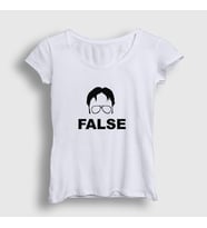 Presmono Kadın Sarı False Dwight Schrute Dizi The Office T-Shirt 345462tt (Beyaz)