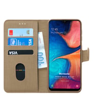 Microsonic Samsung Galaxy A30 Kılıf Fabric Book Wallet (Gold)