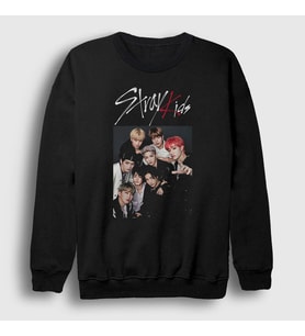 Presmono Unisex Beyaz Band Stray Kids Sweatshirt 122578tt (Siyah)