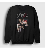Presmono Unisex Beyaz Band Stray Kids Sweatshirt 122578tt (Siyah)