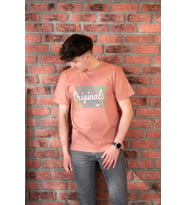 FBI JEANS DESENLİ SLİMFİT PAMUKLU ERKEK T-SHİRT (Gül Kurusu)