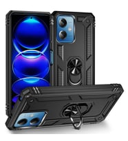 Xiaomi Redmi Note 12 5G Kılıf Yüzüklü Standli Tank Kapak (Siyah)