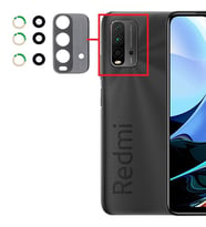 Xiaomi Redmi 9T Uyumlu Kamera Lensi Camı Full M2010J19SG M2010J19SY (Siyah)