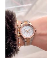 Ferrucci Spor Kasa Çelik Kadın Kol Saati+Bileklik Hediyeli (Rose - Gümüş)