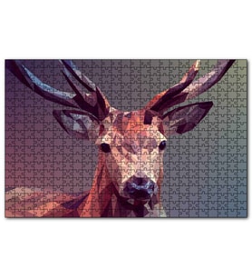 Cakapuzzle Geyik Dijital Mozaik  Puzzle Yapboz MDF (Ahşap) (500 Parça)