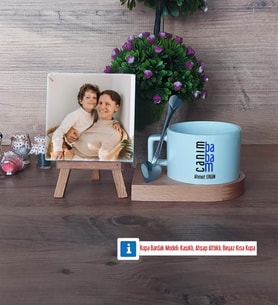 Babaya Hediye Fotoğraflı Dekoratif Taş, Kupa Bardak Beyaz Hediye (Model 8)