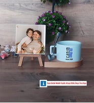 Babaya Hediye Fotoğraflı Dekoratif Taş, Kupa Bardak Beyaz Hediye (Model 8)