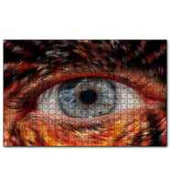 Cakapuzzle Damarlı Mavi Göz Makro Çekim  Puzzle Yapboz MDF (Ahşap) (1000 Parça)