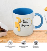 Anne Temalı Kişiye Özel İsim ve Fotoğraf Baskılı Kupa Bardak No:002 (Mavi)
