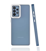 Galaxy A72 Kılıf Zore Mima Kenarları Renkli Silikon Kılıf (Lacivert)