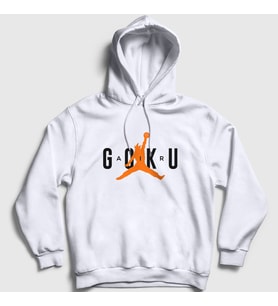 Presmono Unisex Gri Air Goku Anime Dragon Ball Kapüşonlu Sweatshirt 235749tt (Beyaz)