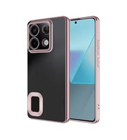 Xiaomi Redmi Note 13 Pro 4G Kılıf Kamera Korumalı Logo Gösteren Omega Kılıf (Rose)