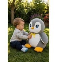 SEVDAM HEDİYELİK 85 cm Penguen Sevgiliye Özel (Gri)