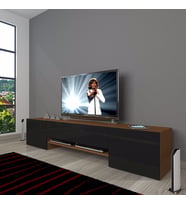 Decoraktiv 1e1 Mdf 180 cm. Tv Ünitesi Tv Sehpası (Siyah - Ceviz)