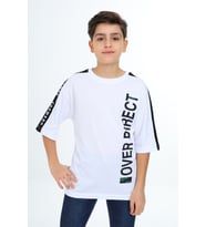 Erkek Çocuk Kol Şerit Garnili T-Shirt 9-14 Yaş Lx7063 ANGELOS GIRLS (Beyaz)