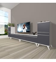 Decoraktiv Eko 9200T Mdf Retro Tv Ünitesi Tv Sehpası (Beyaz - Antrasit)