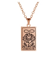 Kişiye Özel 925 Ayar Gümüş Strength Tarot Kolye (Rose)