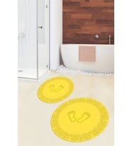 EVDEYA Dijital Yıkanabilir Çerçeveli Ayak İzi Desen İkili Yuvarlak Banyo Klozet Takımı, YKLOZET-18-BEYAZ, (Sarı)