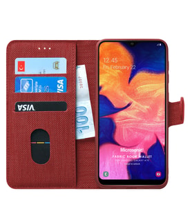 Microsonic Samsung Galaxy A10 Kılıf Fabric Book Wallet (Kırmızı)
