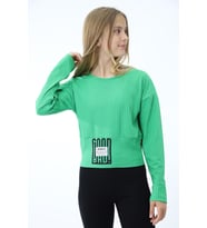 Toontoy Kız Çocuk Baskılı Sweatshirt (Çimen Yeşili)