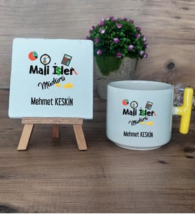 Mali İşler Müdürü Hediye Seti Kupa Bardak T Kulplu ve Dekoratif Taş Mali İşler Müdürüne Hediye (Model 5)