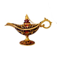 Dekoratif Alaaddin Sihirli Lambası - Vintage Tasarım, 13x8.5 cm (Mor)