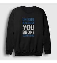 Presmono Unisex Beyaz Broke Developer Yazılımcı Sweatshirt 331277tt (Siyah)