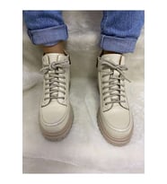 ÇİĞDEM GERÇEK DERİ  BAĞLI KADIN BOT (B1B)  - YEŞİL - 36 (Krem)